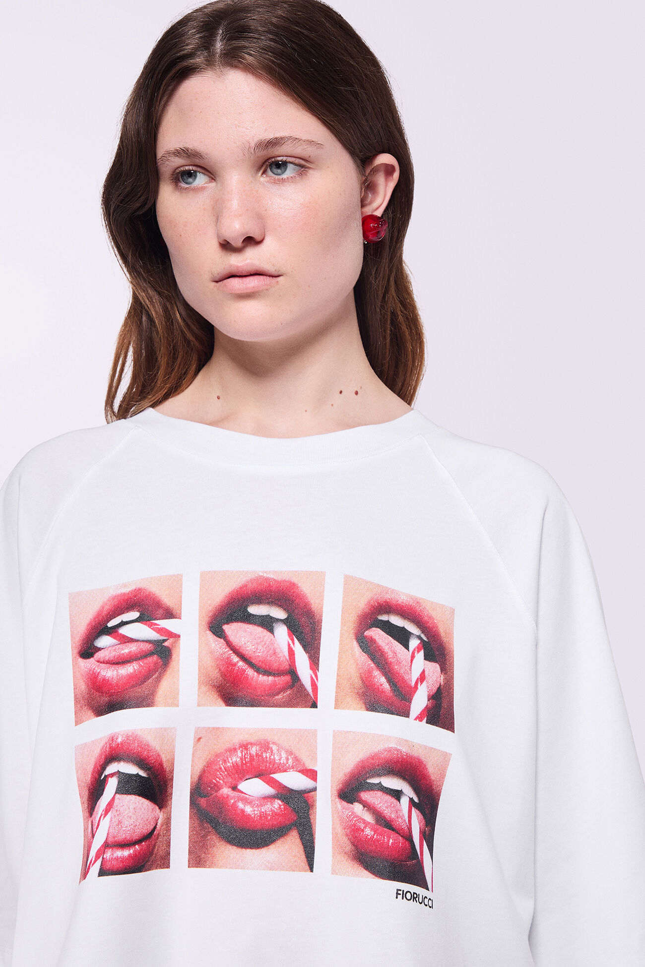 Unisex Mouth Crop T-Shirt White
